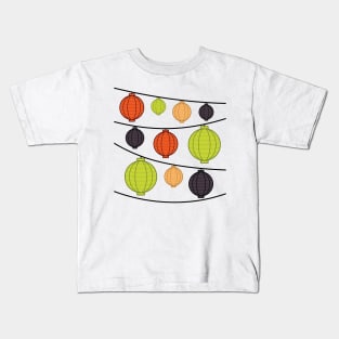 Lanterns | Green Orange Peach Gray Kids T-Shirt